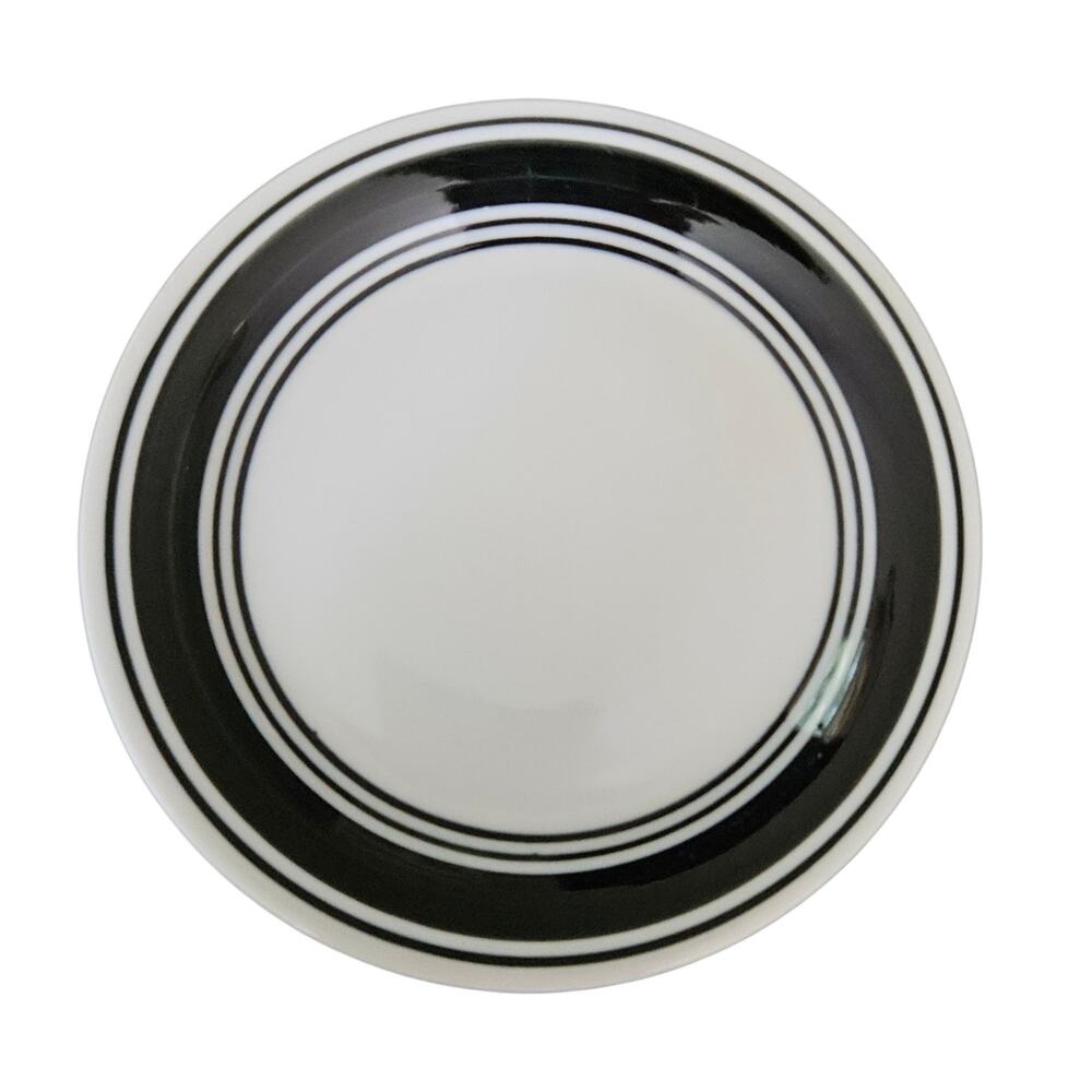Mainstays Home Black & White Side Plates Set of 4 Round Stoneware Dinnerware